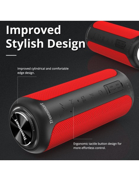 Tronsmart T6 Plus Edizione aggiornata Altoparlante portatile Bluetooth 5.0 con potenza fino a 40W Suono a 360° IPX6 NFC - Rosso Acquista Ora