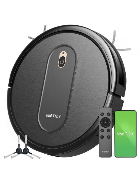 Vactidy T6 Aspirapolvere Robot con aspirazione da 2000Pa auto-ricarica batteria da 2500mAh 100minuti di autonomia Offerta temporanea