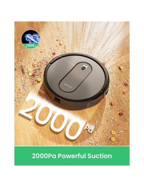 Vactidy T6 Aspirapolvere Robot con aspirazione da 2000Pa auto-ricarica batteria da 2500mAh 100minuti di autonomia Offerta temporanea