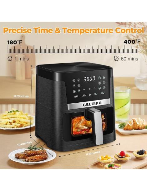 GELEIPU DL27 Friggitrice ad aria da 7 5 quarti potenza 1700W finestra di visualizzazione funzioni 12 in 1 Latest stili