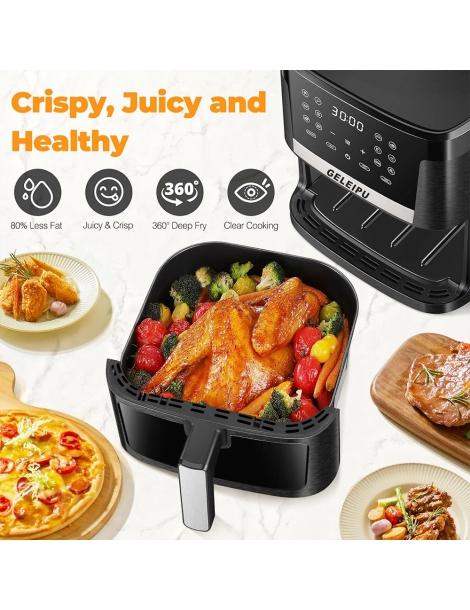 GELEIPU DL27 Friggitrice ad aria da 7 5 quarti potenza 1700W finestra di visualizzazione funzioni 12 in 1 Latest stili