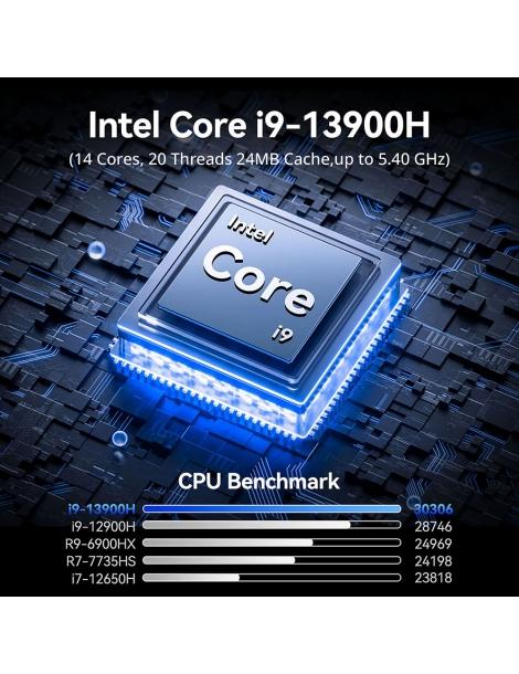 GEEKOM XT13 Pro Mini PC Intel Core i9-13900H 14 Core Max 5.4GHz 32GB RAM 2TB SSD WiFi 6E Bluetooth 5.2 Duty-free