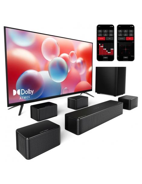 ULTIMEA Poseidon D80 Kit di altoparlanti subwoofer Soundbar a 7.1 canali Dolby Atmos 460 W di potenza di picco Qualità