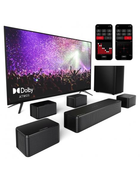 ULTIMEA Poseidon D80 Kit di altoparlanti subwoofer Soundbar a 7.1 canali Dolby Atmos 460 W di potenza di picco Qualità