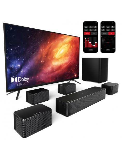 ULTIMEA Poseidon D80 Kit di altoparlanti subwoofer Soundbar a 7.1 canali Dolby Atmos 460 W di potenza di picco Qualità