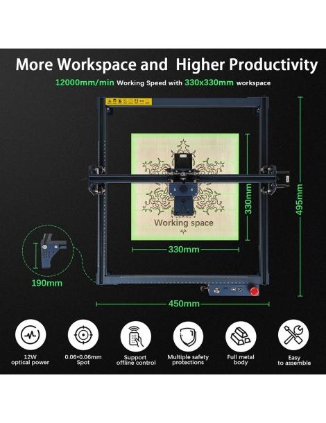 DIMIFUN DM6 B12 12W Macchina per incisione laser protezione degli occhi precisione 0 01 mm spot 0 06 mm Vendita