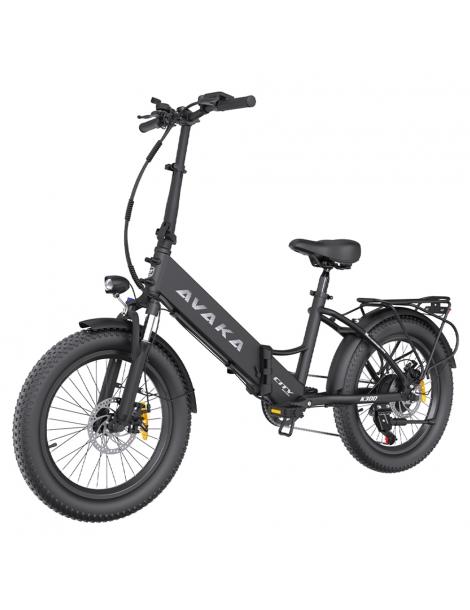 AVAKA K300 Bicicletta elettrica pieghevole motore 350W batteria 36V 16Ah pneumatici 20*3.0 pollici 31km/h 100km - Nero Economico