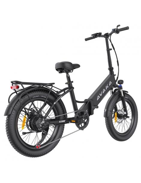 AVAKA K300 Bicicletta elettrica pieghevole motore 350W batteria 36V 16Ah pneumatici 20*3.0 pollici 31km/h 100km - Nero Economico