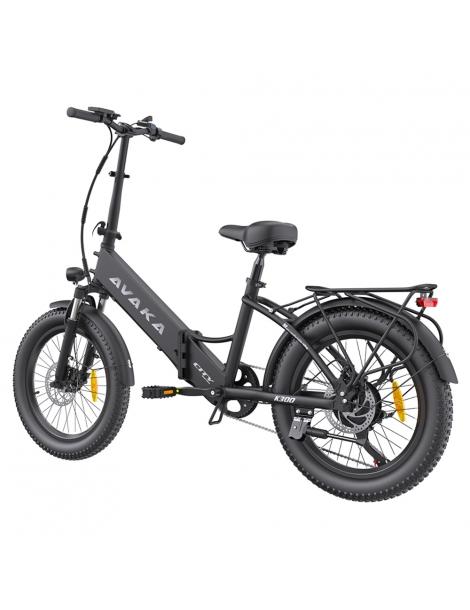 AVAKA K300 Bicicletta elettrica pieghevole motore 350W batteria 36V 16Ah pneumatici 20*3.0 pollici 31km/h 100km - Nero Economico
