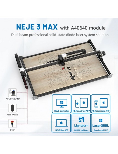 NEJE 3 MAX Incisore laser con kit di moduli a doppio raggio laser A40640 - 460x810 mm Hotsell