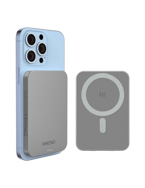 HINOVO MB1-5000 5000mAh Power Bank Wireless Magnetico in Metallo Batteria Mag-Safe per iPhone 14/13/12 Comprare a buon mercato