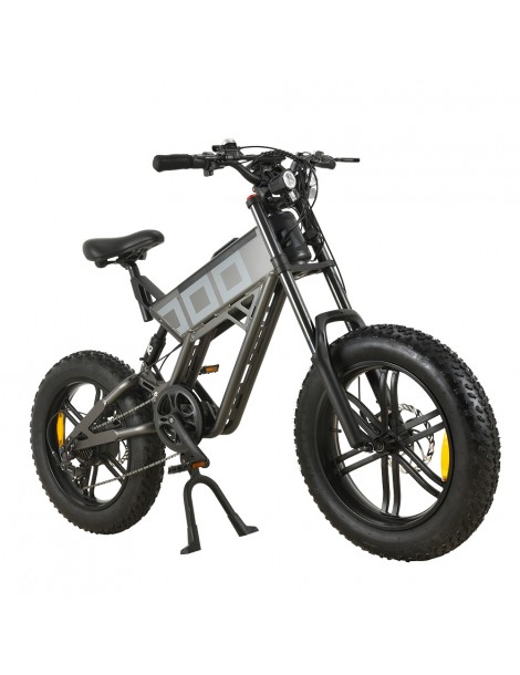 KUGOO T01 20*4.0 Pollici Pneumatici Bicicletta elettrica Motore 48V 500W Batteria 13Ah Velocità Massima 38km/h - Grigio Vendite stagionali