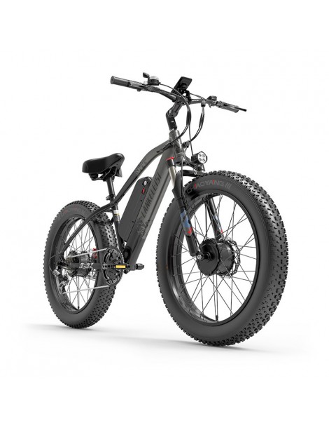 LANKELEISI MG740 PLUS 26*4.0'' Pneumatici Bici Elettrica 1000W*2 Doppio Motore 48V 17.5Ah Batteria - Grigio Black Friday