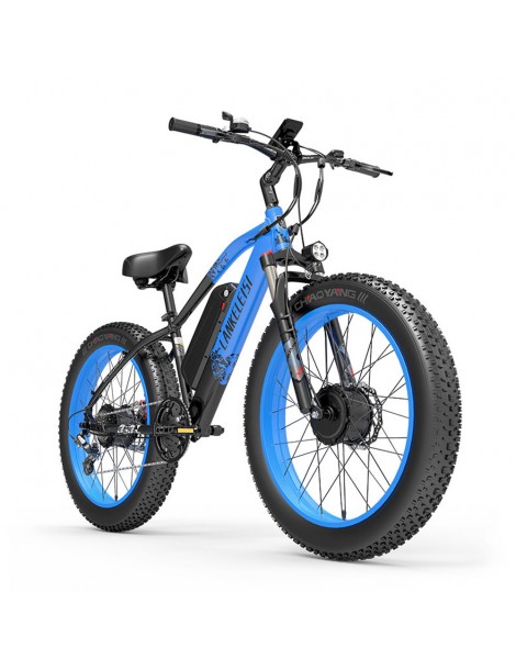 LANKELEISI MG740 PLUS 26*4.0'' Pneumatici Bici Elettrica 1000W*2 Doppio Motore 48V 17.5Ah Batteria - Blu Cyber Monday