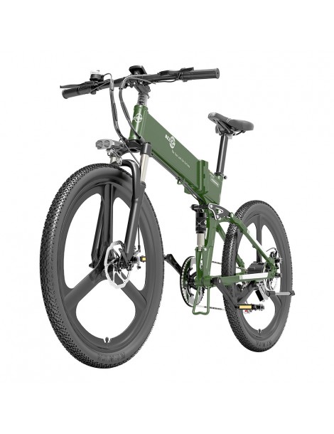 BEZIOR X500 PRO Mountain Bike Elettrica Pieghevole Pneumatico 26*1.95 Pollici Motore 500W Batteria 10.4Ah - Verde Militare Offerta temporanea