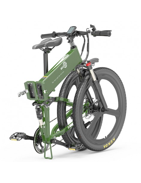 BEZIOR X500 PRO Mountain Bike Elettrica Pieghevole Pneumatico 26*1.95 Pollici Motore 500W Batteria 10.4Ah - Verde Militare Offerta temporanea