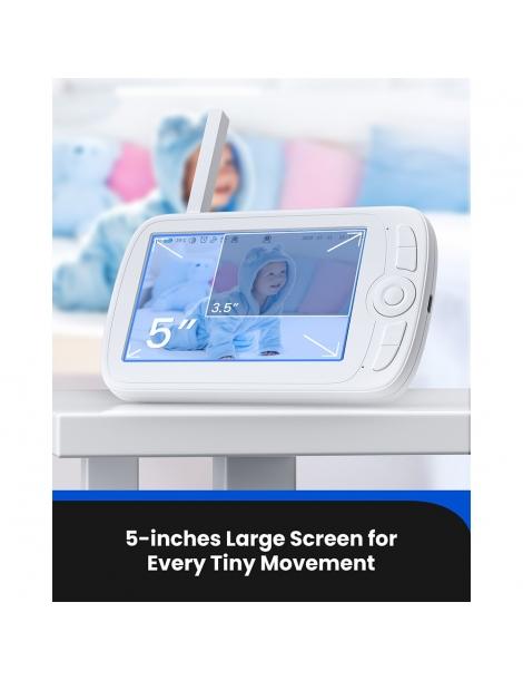 Baby Monitor Proscenic BM300 telecamera HD 1080P schermo da 5 pollici visione notturna audio a due vie Rilascio limitato