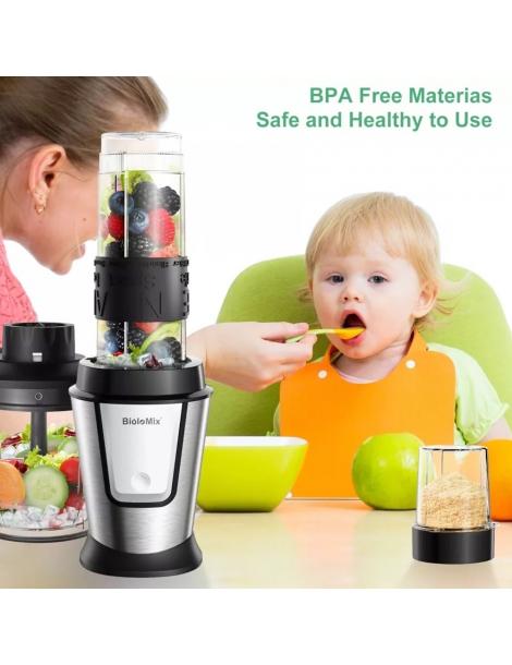 BioloMix TB23M Robot da cucina multifunzione 3 in 1 spremiagrumi portatile da 700W materiale plastico per alimenti Sostegno trimestrale
