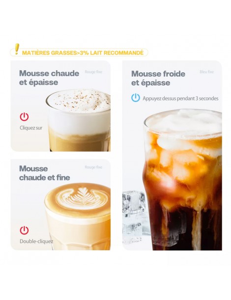 HiBREW M1A 450W Macchina montalatte miscelatore di cioccolato per latte freddo/caldo e cappuccino - nero 50% di sconto con spedizione gratuita
