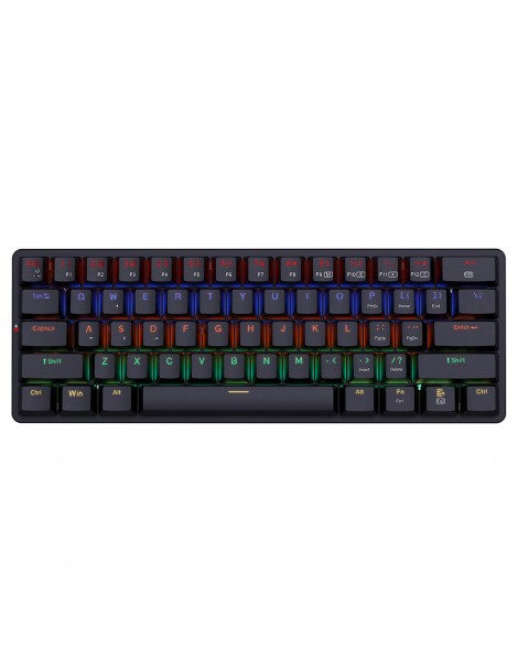 K615-R Elise Tastiera meccanica cablata Rabinbow retroilluminata a LED interruttore blu ultrasottile a 61 tasti - Nero 50% di sconto per tempo limitato