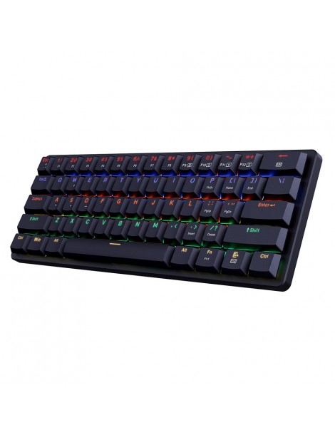 K615-R Elise Tastiera meccanica cablata Rabinbow retroilluminata a LED interruttore blu ultrasottile a 61 tasti - Nero 50% di sconto per tempo limitato