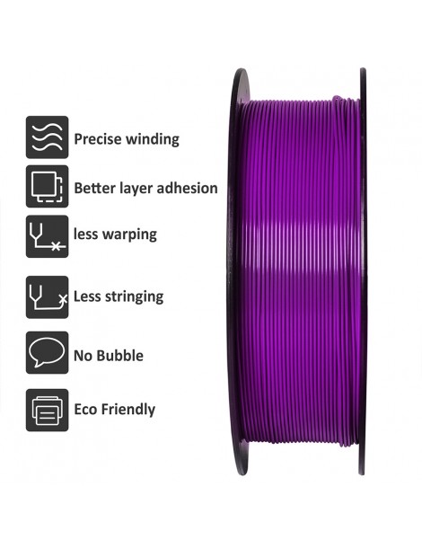 Filamento PLA Geeetech per stampante 3D precisione dimensionale 1 75 mm /- 0 03 mm Bobina da 1 kg (2 2 libbre) - Viola Vendita