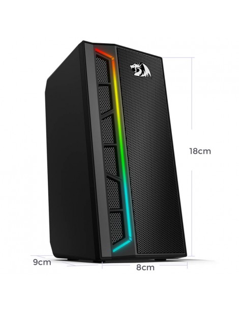 Calliope RGB Altoparlanti per PC Desktop suono potenziato a 2.0 canali e controllo del volume con cavo da 3 5 mm - Nero Consegna Veloce