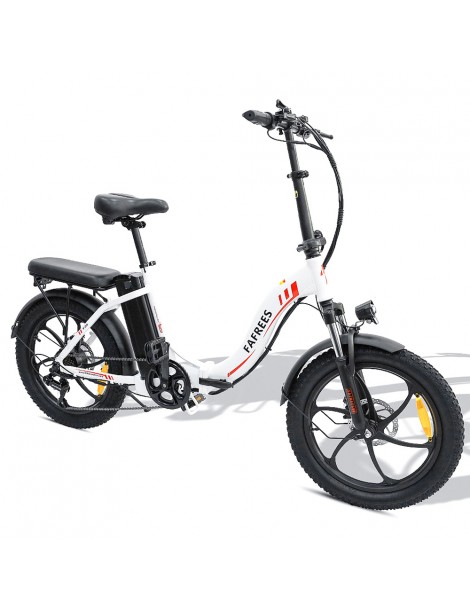 FAFREES F20 20" Bicicletta Elettrica da Città Pieghevole 250W Motore Brushless 36V 15AH Batteria al litio -Bianco Negozio online di fabbrica