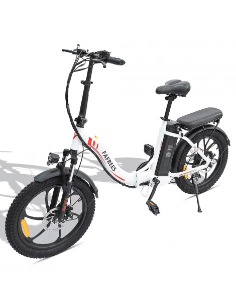 FAFREES F20 20" Bicicletta Elettrica da Città Pieghevole 250W Motore Brushless 36V 15AH Batteria al litio -Bianco Negozio online di fabbrica