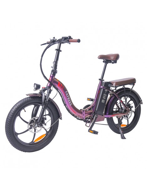 FAFREES F20 Pro 20 pollici Pneumatici Bicicletta Elettrica Pendolare Pieghevole 36V 18Ah Batteria al Litio 250W - Viola Offerta speciale