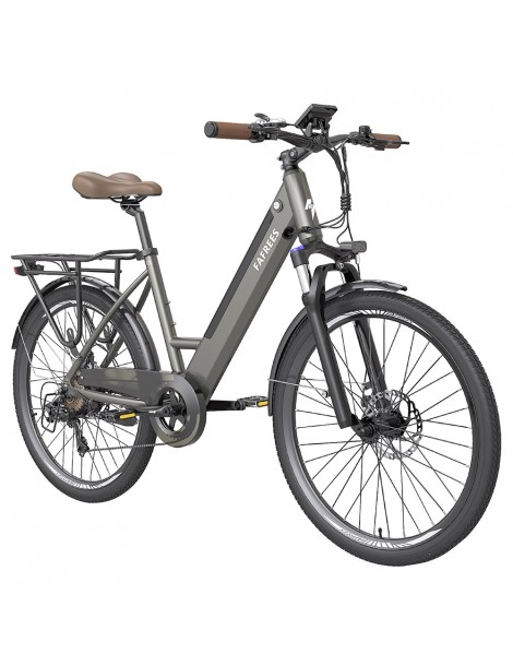 FAFREES F26 Pro 26'' E-Bike da città passo-passo 25 Km/h Motore 250W 36V 10Ah Batteria incorporata rimovibile-Grigio Flash Sale