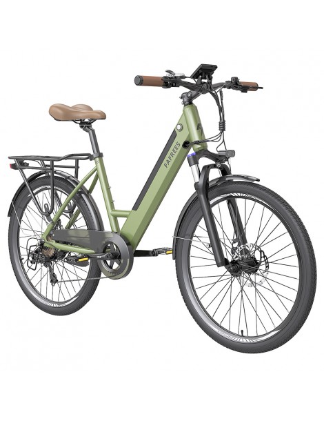 FAFREES F26 Pro 26'' E-Bike da città passo-passo 25 Km/h Motore 250W 36V 10Ah Batteria incorporata rimovibile-Verde Shopping online