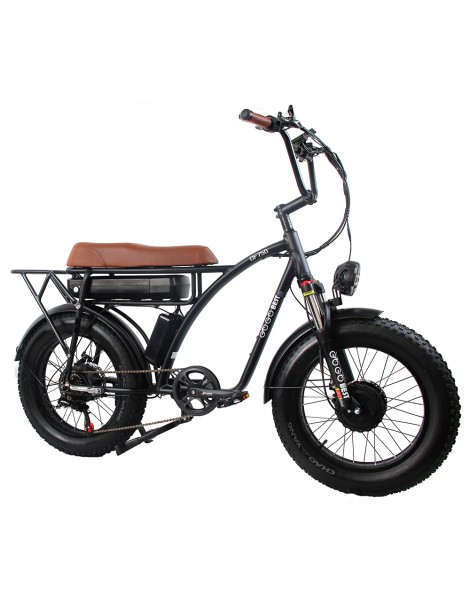 GOGOBEST GF750 Bicicletta elettrica motore 1000W*2 batteria 48V 17.5Ah freno a disco meccanico - nero Offerta Pasqua