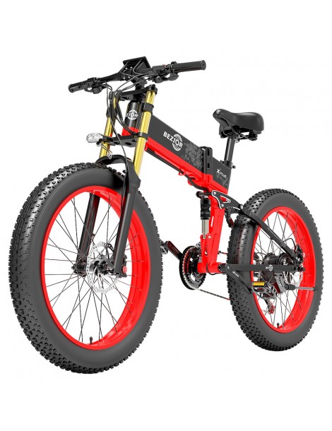 BEZIOR X-PLUS Bicicletta elettrica 1500W Motore 48V 17.5Ah Batteria - Rosso Offerta per la Festa della Mamma