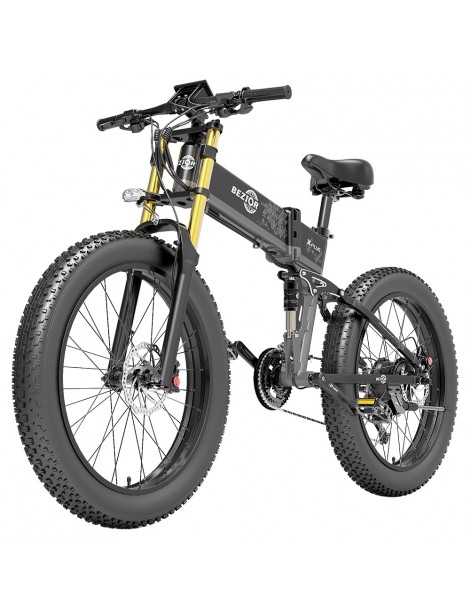 BEZIOR X-PLUS Electric Bike 1500W Motor 48V 17.5Ah Battery 26*4.0 Tire Mountain Bike 40 km/h Max Speed 200kg Load -Black Offerta Giorno del Papà