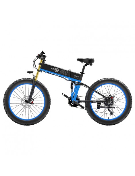 BEZIOR X-PLUS Electric Bike 1500W Motor 48V 17.5Ah Battery 26*4.0 Tire Mountain Bike 40 km/h Max Speed 200kg Load - Blue Offerta San Valentino