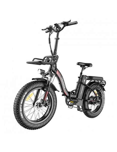 FAFREES F20 Max 20*4 Fat Inch Tire Bicicletta elettrica pieghevole - Motore brushless da 500W e batteria al litio da 18Ah - Nero Online Outlet