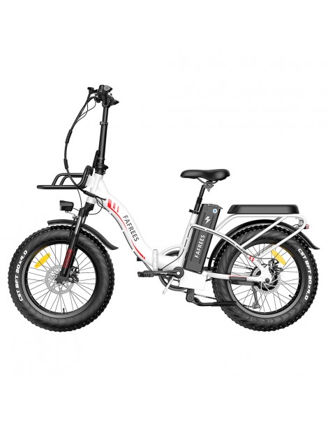 FAFREES F20 Max 20*4 Fat Inch Tire Bicicletta elettrica pieghevole - Motore brushless da 500W e batteria 18Ah - Bianco Offerta temporanea