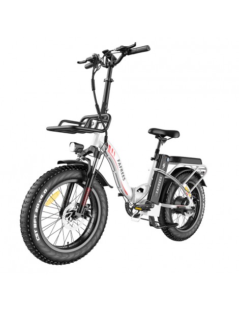 FAFREES F20 Max 20*4 Fat Inch Tire Bicicletta elettrica pieghevole - Motore brushless da 500W e batteria 18Ah - Bianco Offerta temporanea