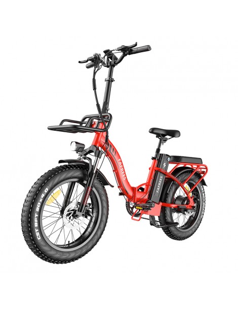 FAFREES F20 Max 20*4 Fat Inch Tire Bicicletta elettrica pieghevole - Motore brushless da 500W e batteria 18Ah - Rosso Offerte esclusive