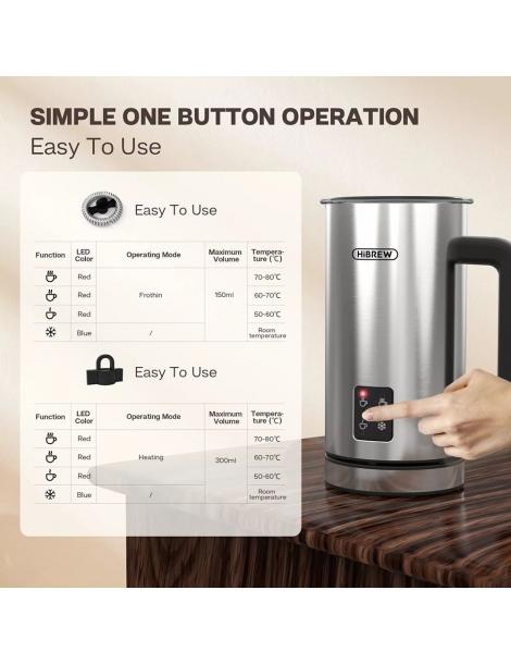 HiBREW M3 Schiumatore 4 in 1 Scaldalatte freddo/caldo completamente automatico Promozione temporanea