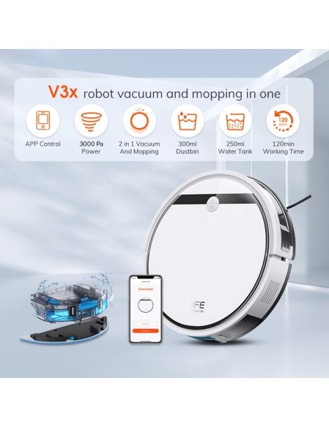 ILIFE V3X 3000Pa Robot Aspirapolvere 2 in 1 Aspirazione e Pulizia Fino al 65% di sconto