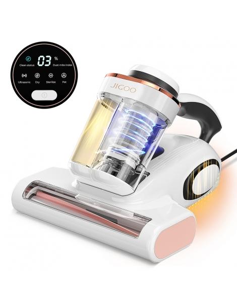 JIGOO J300 Pulitore Acari Smart a Doppia Vaschetta con Aspirazione da 13KPa Sensore Acaro Rullo Spazzola in Metallo Offerta speciale della fabbrica