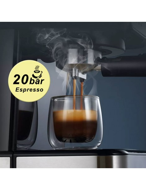 HiBREW H5 1050W Macchina da caffè 20 Bar Semi-Auto Cappuccino Espresso Capacità 1 5L Display temperatura Sostegno trimestrale