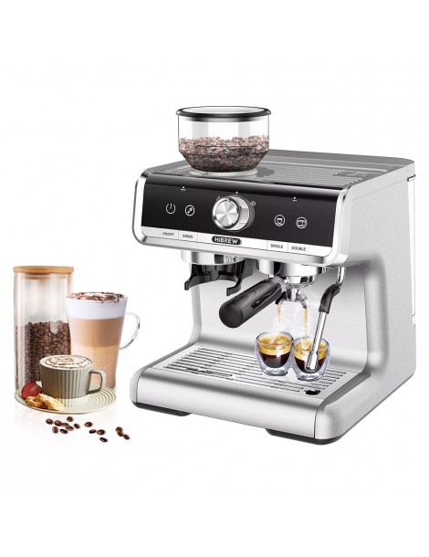 HiBREW H7 1550W Macchina da caffè 19Bar 2.8L Capacità d'acqua Caffettiera con Latte Cup Powder Tamper Scala elettronica Super sconto
