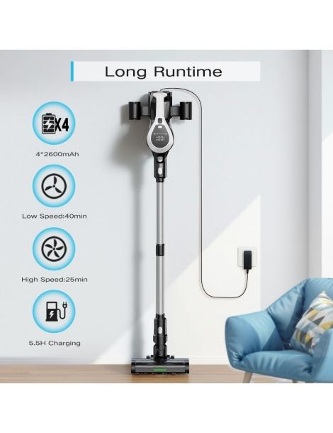 MOOSOO YC1 Aspirapolvere senza fili alta aspirazione 12kPa fino a 40min di funzionamento display a LED - Argento 2025