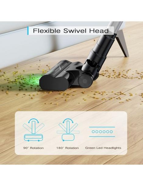 MOOSOO YC1 Aspirapolvere senza fili alta aspirazione 12kPa fino a 40min di funzionamento display a LED - Argento 2025