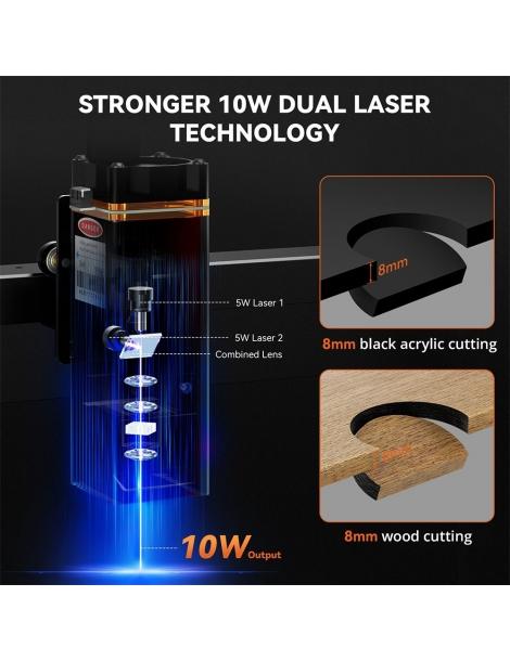 WAINLUX JL7 Taglierina per incisione laser potenza laser 10W punto compresso 0 05*0 08 mm 400*400 mm Economico