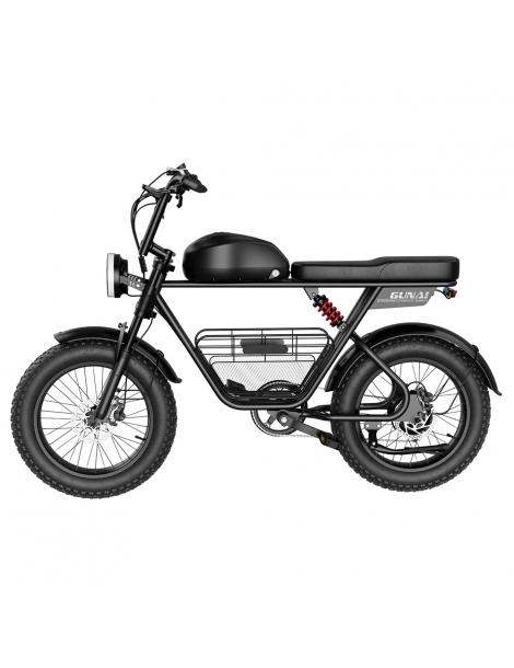 GUNAI-T Bicicletta elettrica motore 1000W batteria 48V 21Ah pneumatici grassi 20*4.0 pollici velocità massima 60km/h - Nero Negozio online di fabbrica