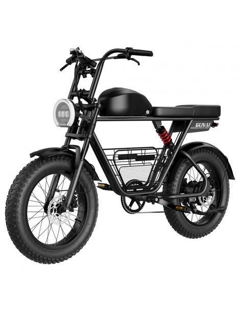 GUNAI-T Bicicletta elettrica motore 1000W batteria 48V 21Ah pneumatici grassi 20*4.0 pollici velocità massima 60km/h - Nero Negozio online di fabbrica